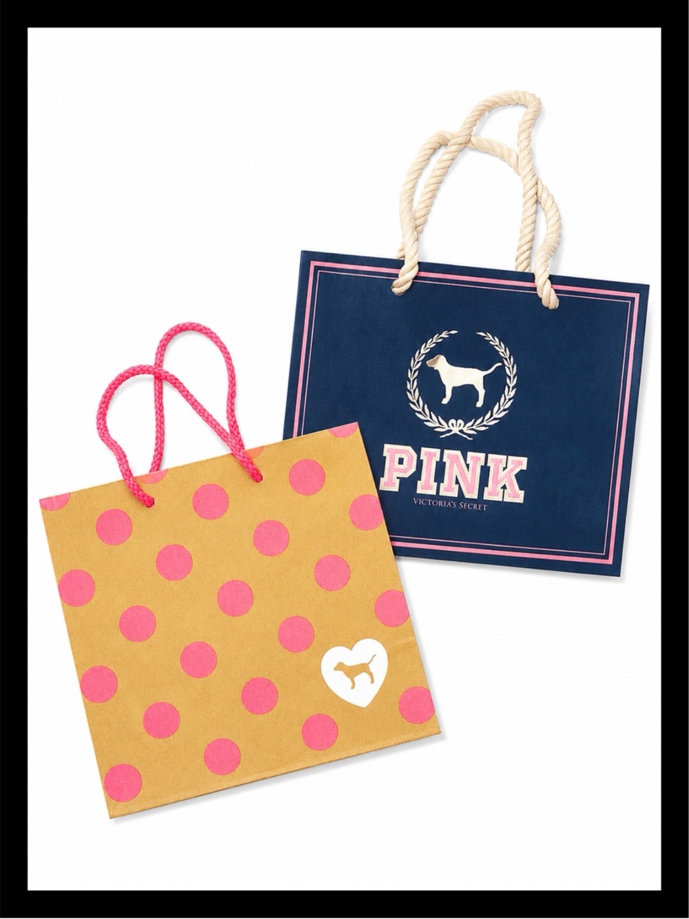 💕ⓅⒾⓃⓀ ⓋⓈ VINTAGE/RARE/HTF Set of 2 Collectible Shopping Bags ✨NEW ✨💕